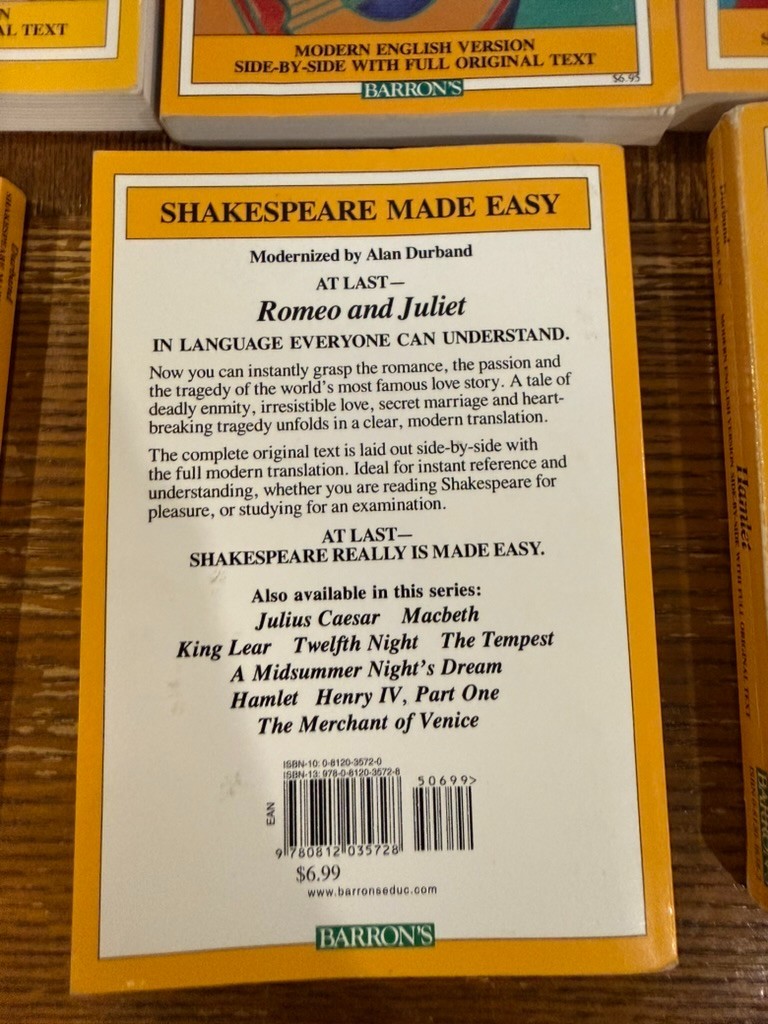 Shakespeare Made Easy Lot of 8 Modern English Paperback KING LEAR MACBETH HAMLET