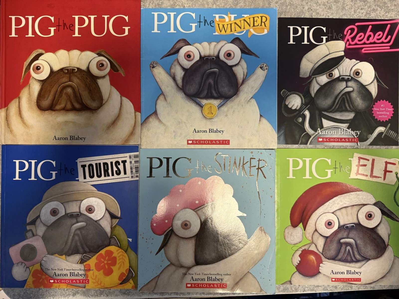 Lot Of 7 Pig the Pug Series Books Set by Aaron Blabey 2 Hc 5 Pb