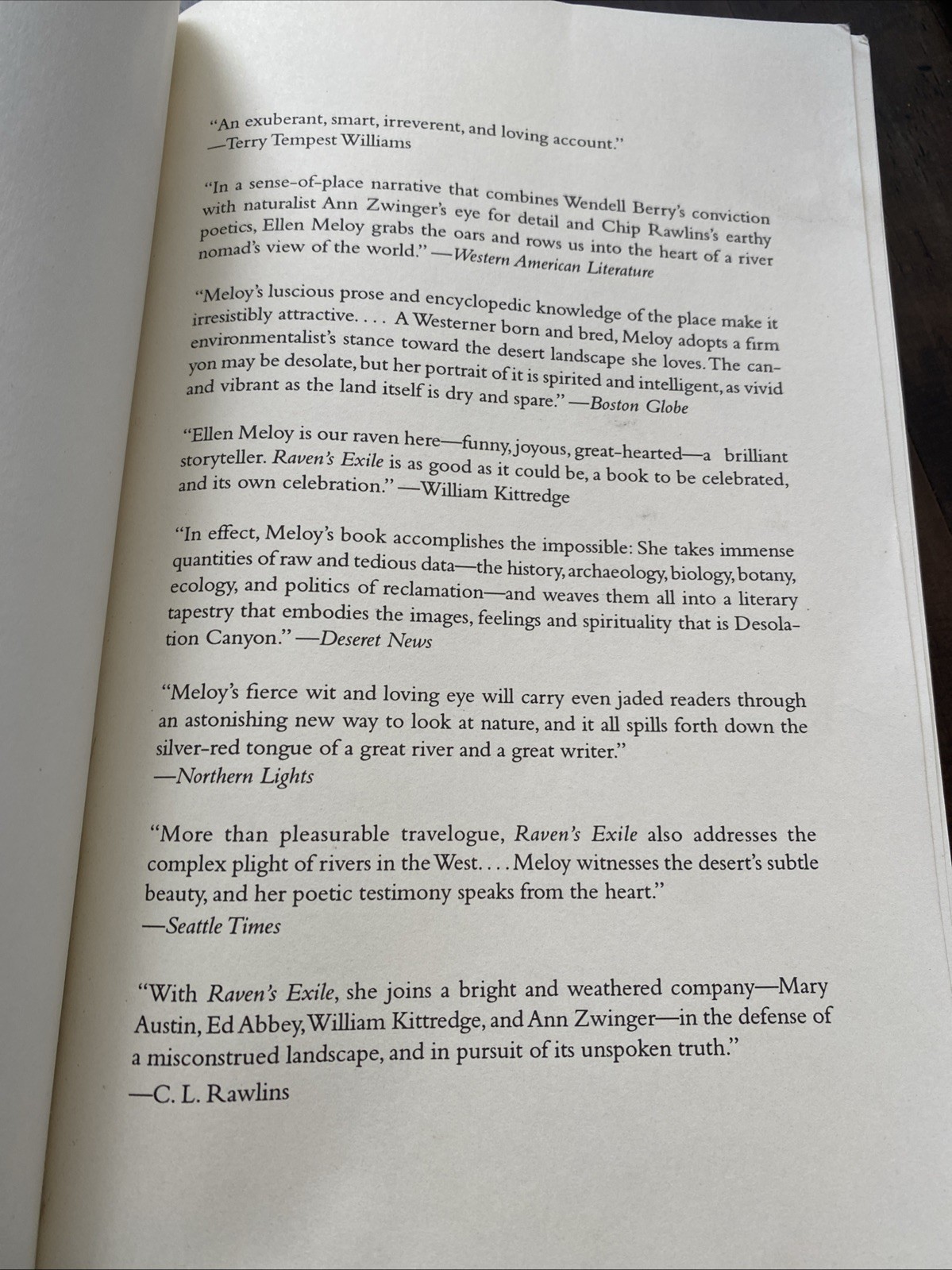 Raven’s Exile: a season on the Green River by Ellen Meloy Softback 2003
