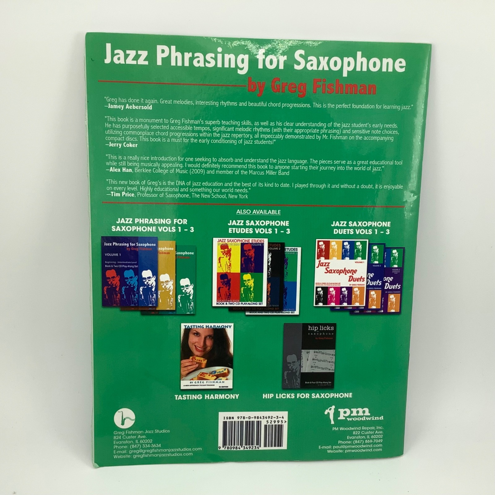 Jazz Phrasing for Saxophone Volume 3 Book & 2 CD Play Along Set Intermediate