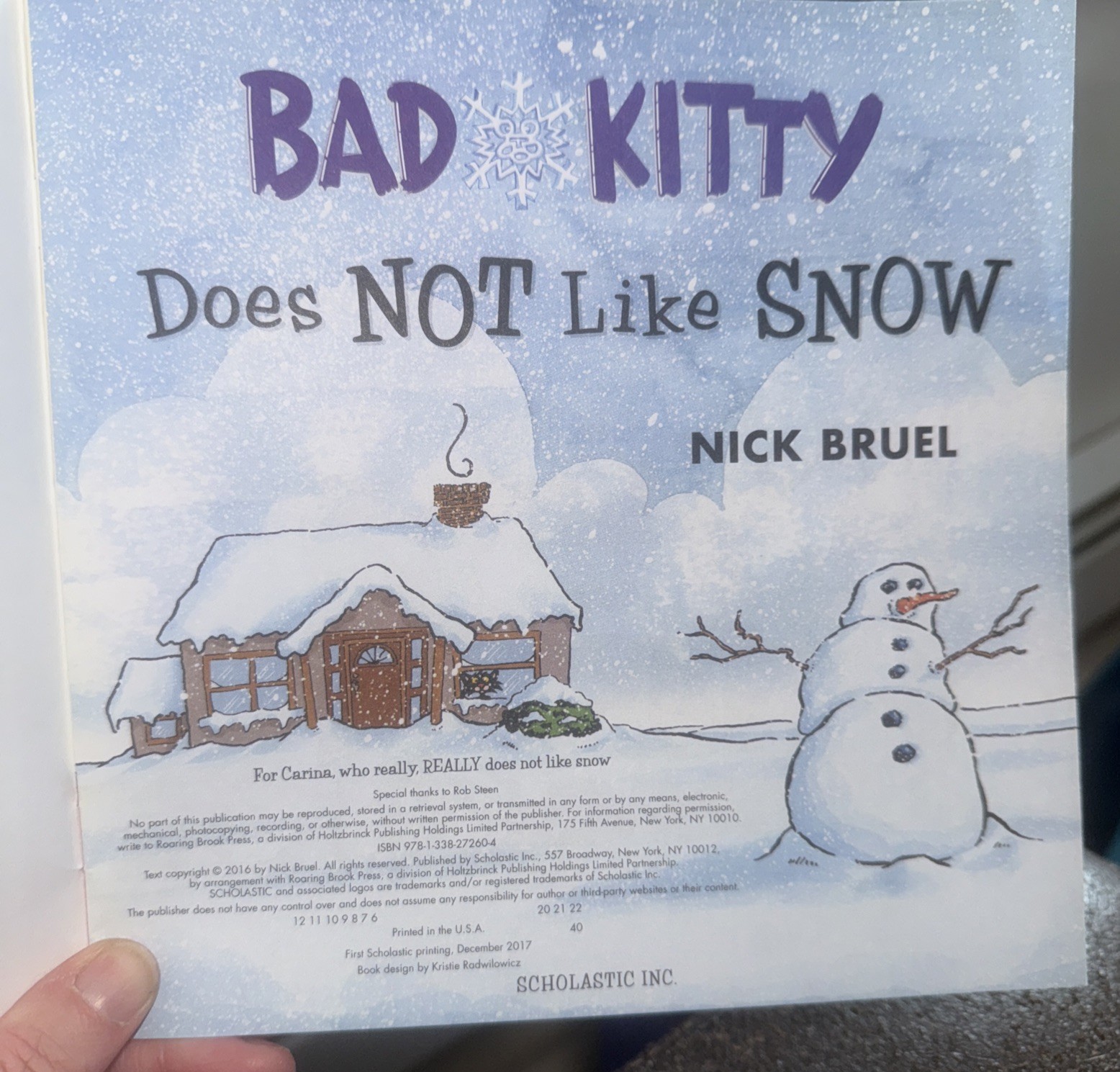 Bad Kitty Does Not Like Snow By Nick Bruel Paperback