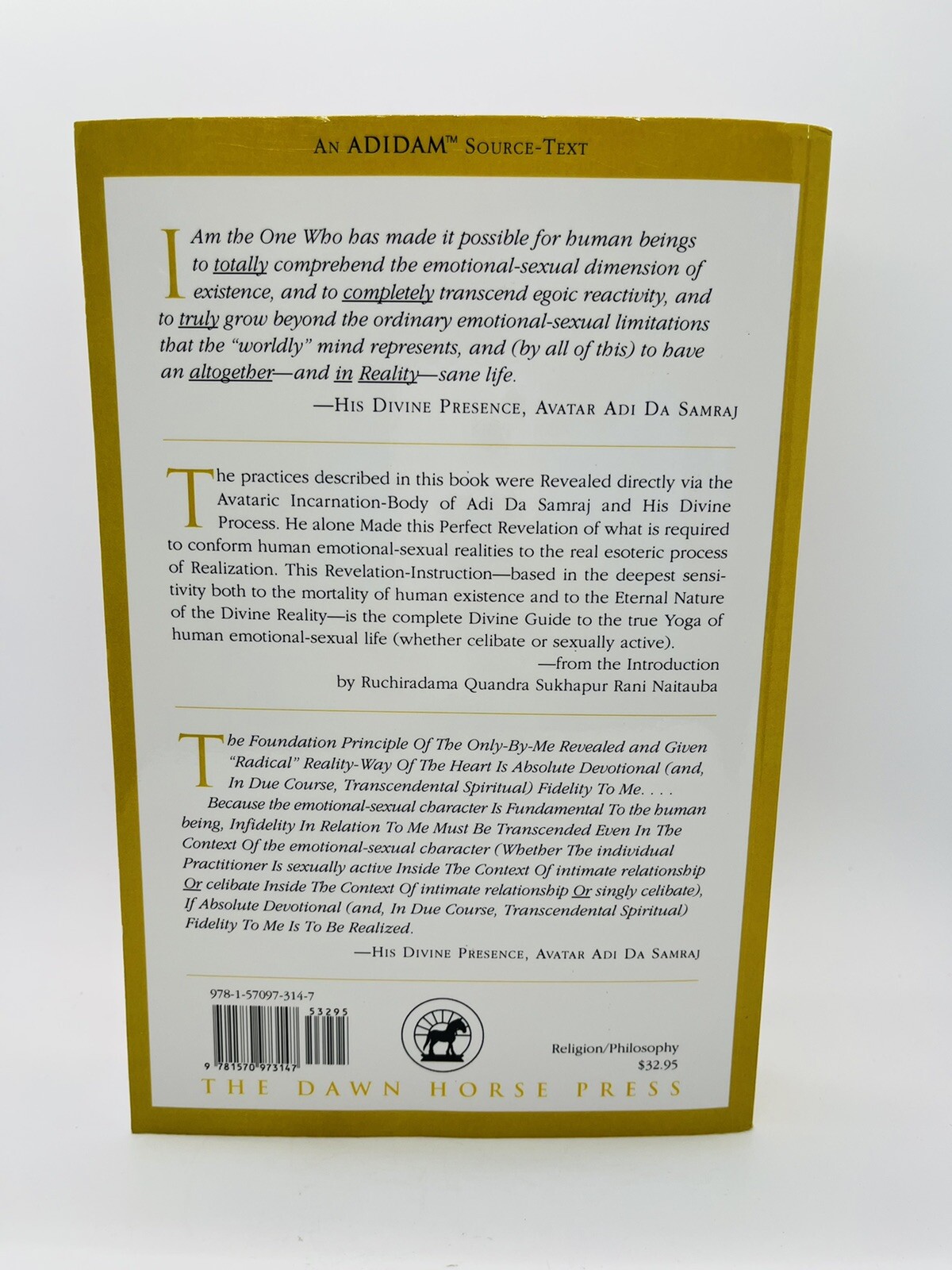 Always Enact Fidelity to Me : The Foundation Emotional-Sexual Discipline in the