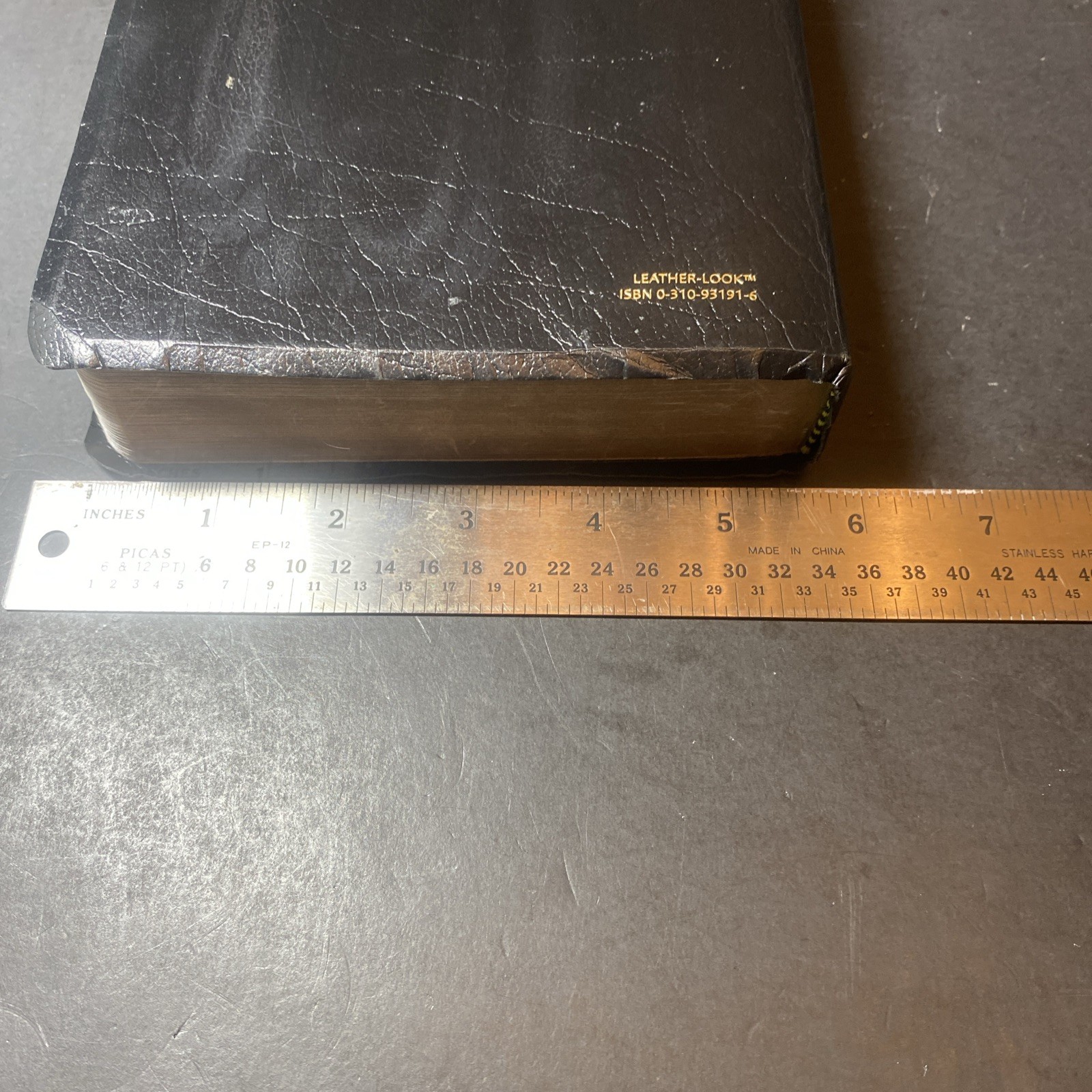 Holy Bible King James Reference KJV Black Bonded Leather Zondervan 1994, VGC