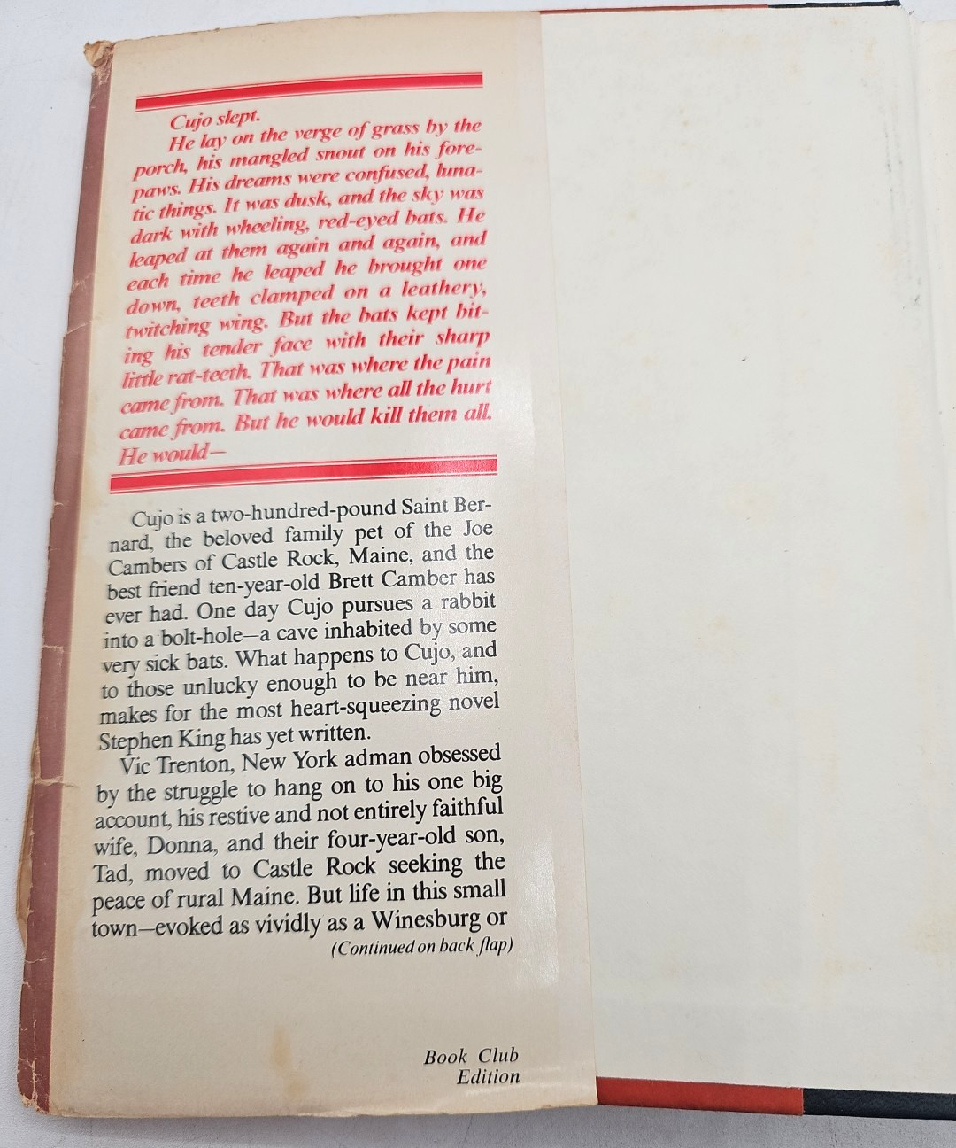 Cujo Stephen King BCE Hardcover
