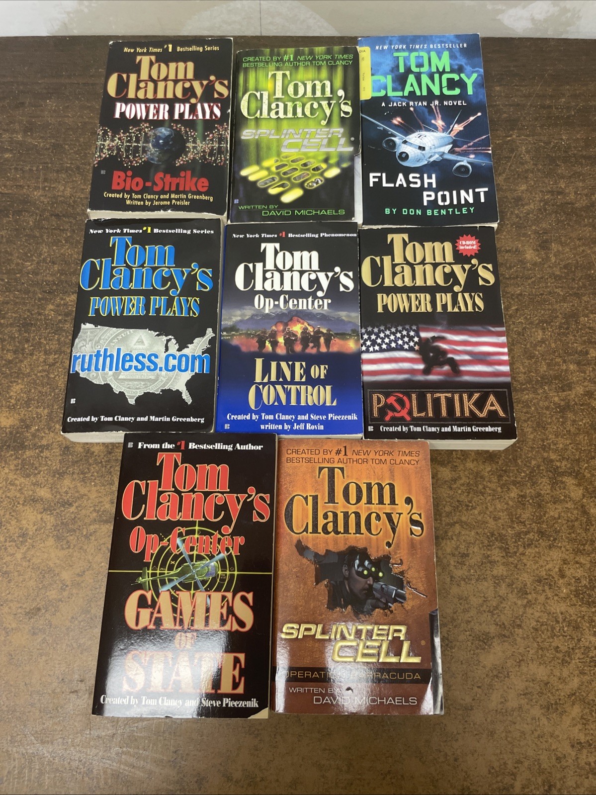 Tom Clancy Military Thriller Book Lot 8 PB HC Jack Ryan ACTION Spy Fiction