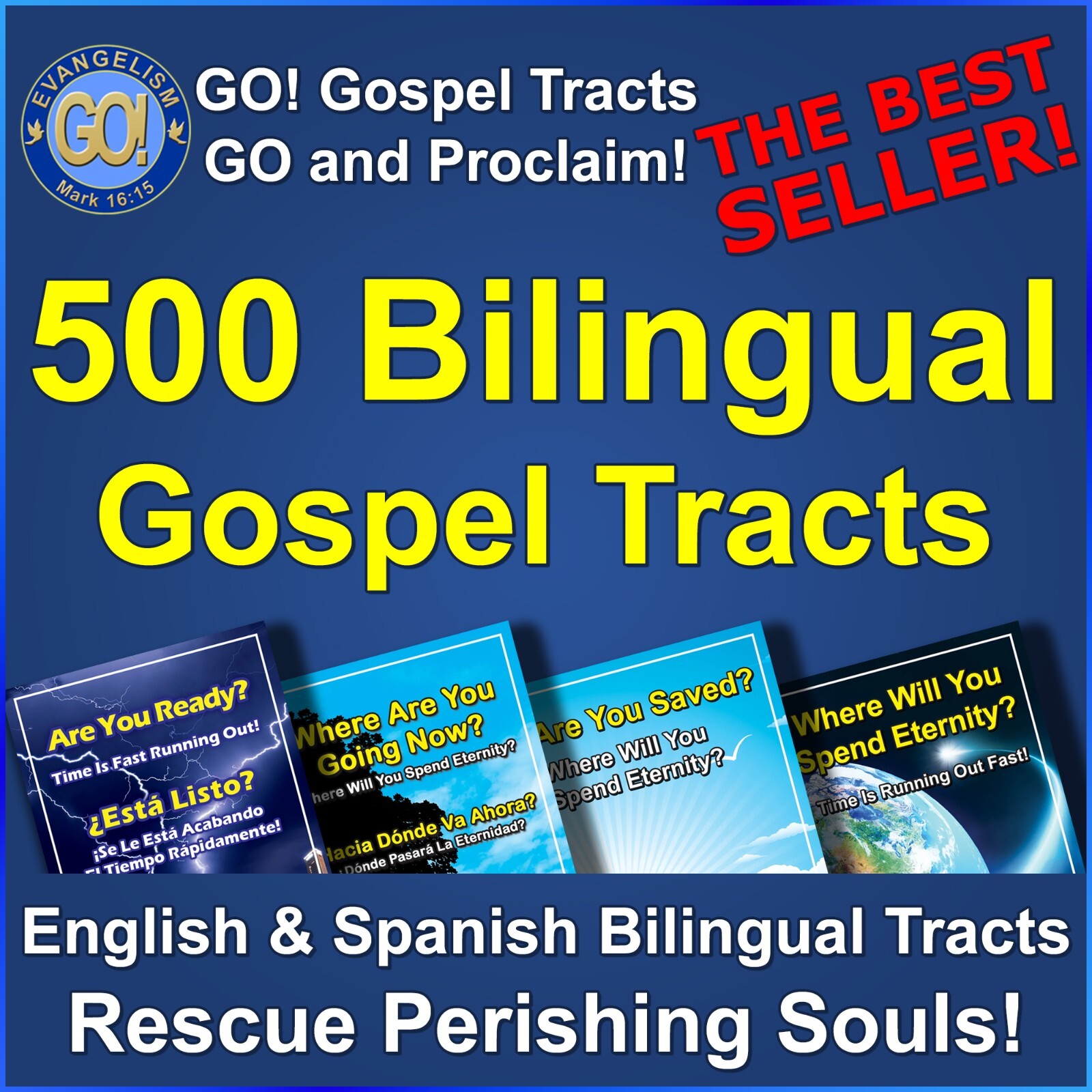 500 Bilingual Gospel Tracts – 4 Different Covers – 20 Pages – “Are You Ready?”