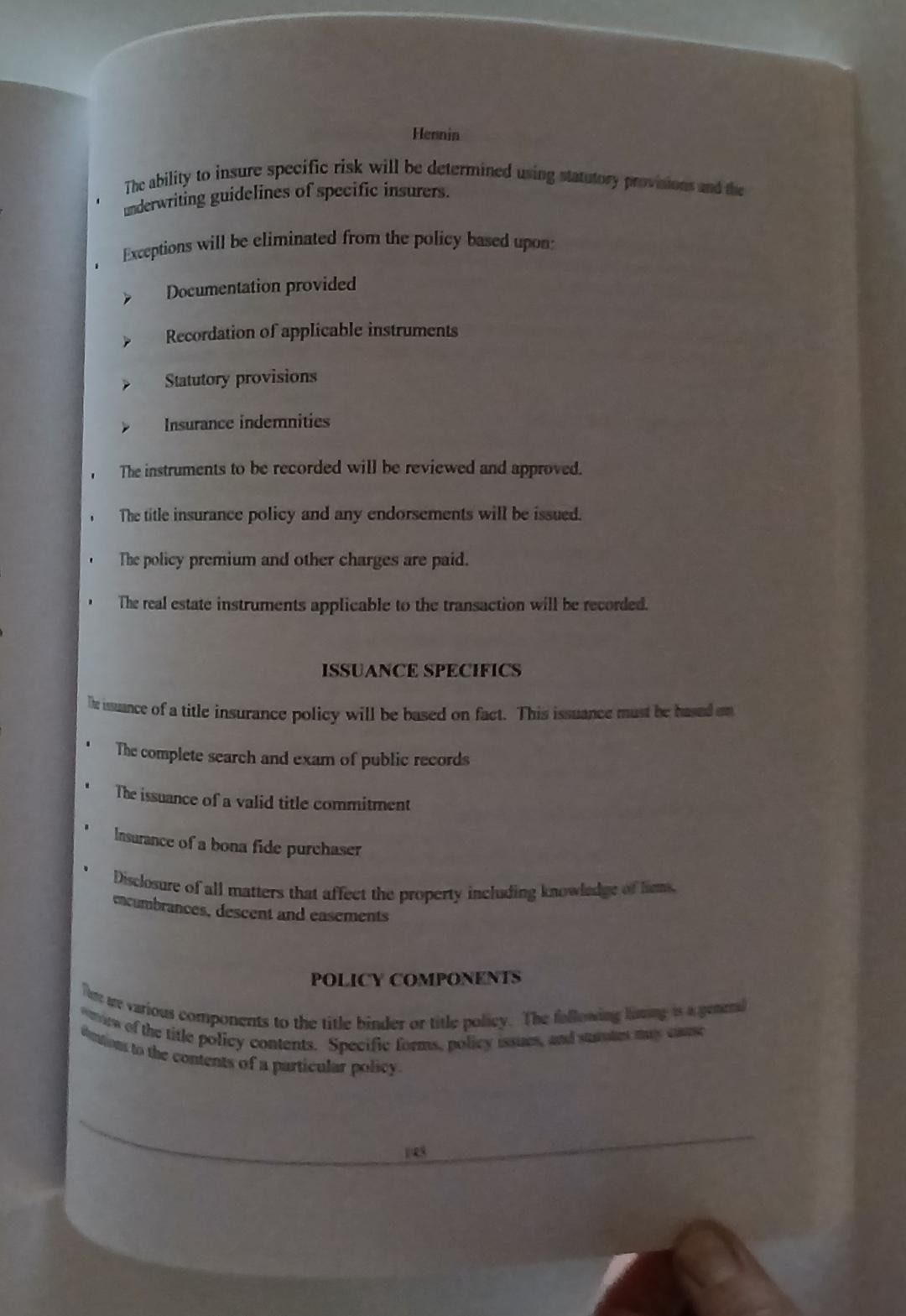 Real Estate Title Search Abstracting, Volume 2 by Hennin/PB/2011/Very Good