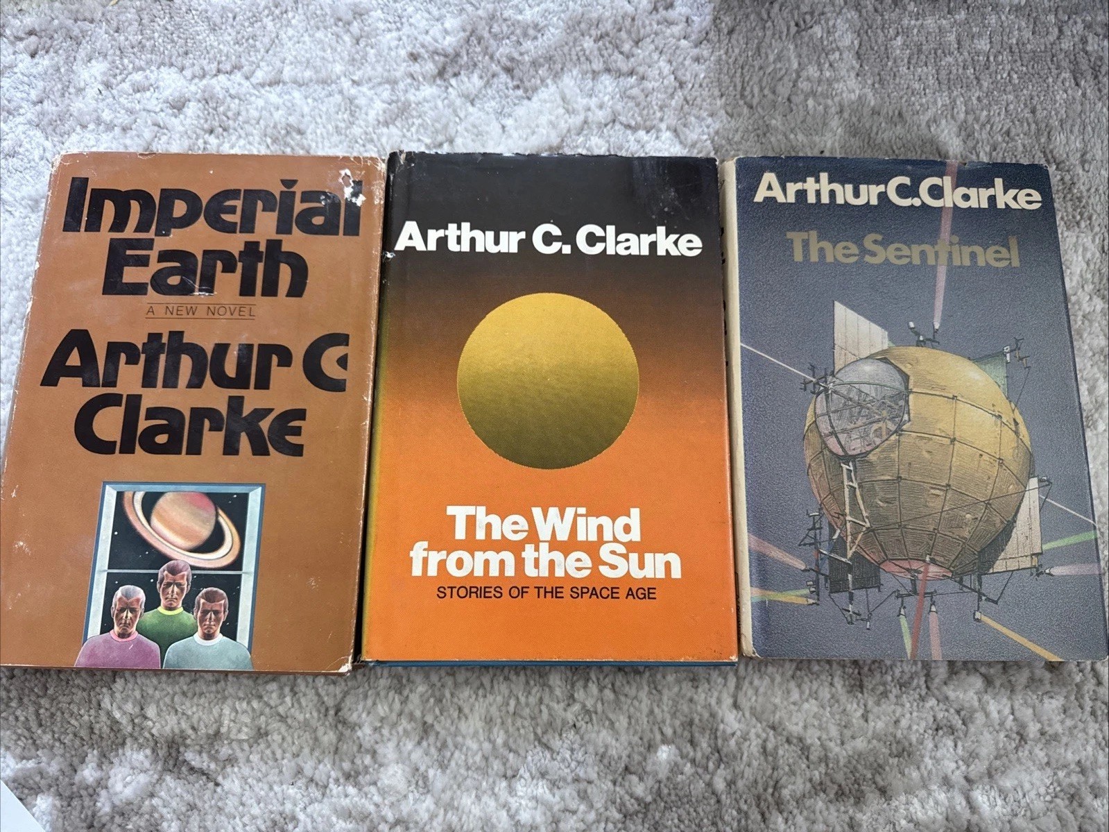 arthur c clarke book lot Imperial Earth, The Wind From The Sun,the Sentinel HC