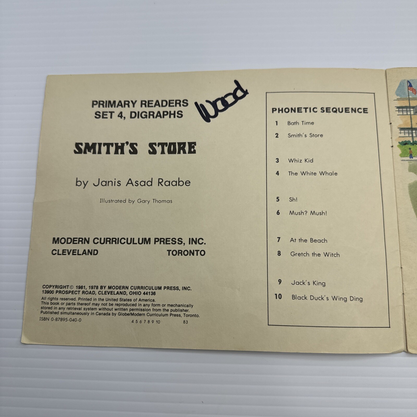 Smith’s Store Janis Asad Raabe c1981 Primary Readers Set 4 Modern Curriculum