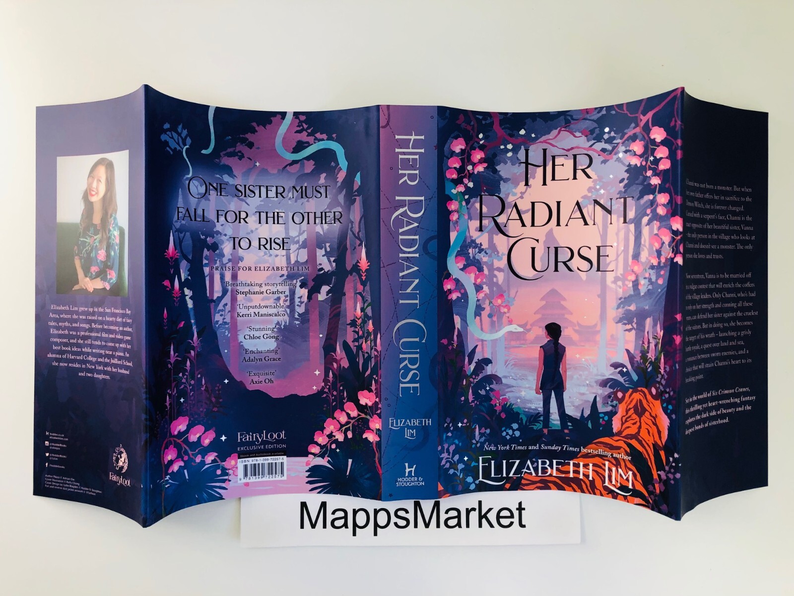 SIGNED Her Radiant Curse by Elizabeth Lim FAIRYLOOT EXCLUSIVE Stenciled Edge NEW