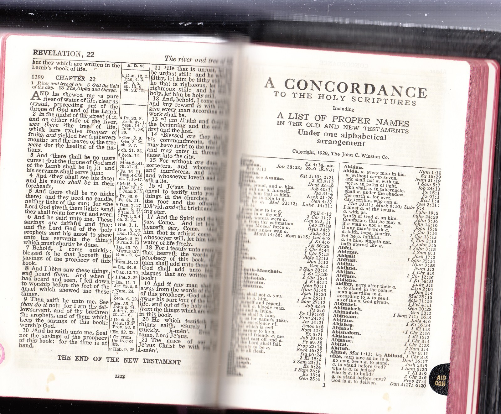 HOLY BIBLE KJV,INTERNATIONAL SERIES SELF-PRONOUNCING,THUMB INDEXED LEATHER BOUND