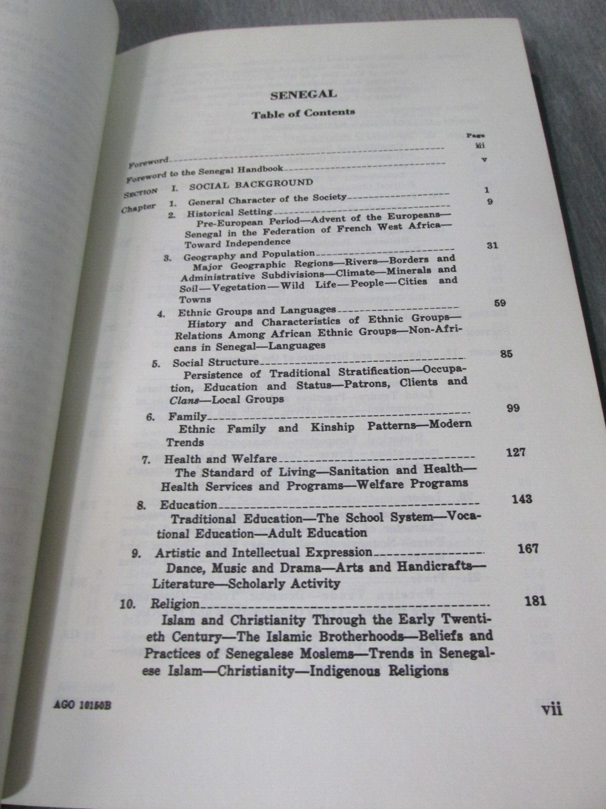 AREA HANDBOOK FOR SENEGAL 1963 DA PAM 550-70 Hardback