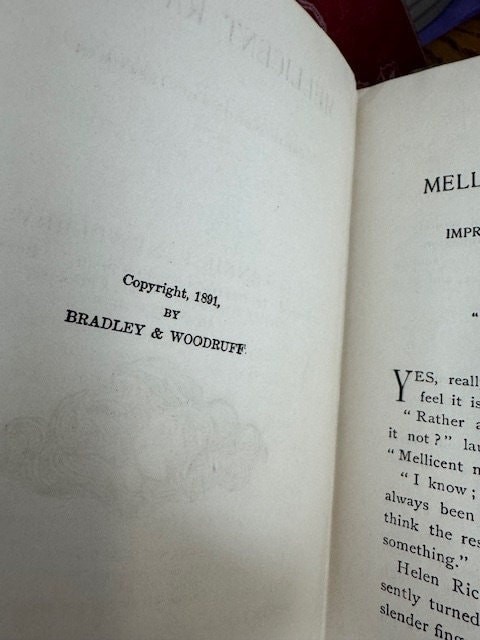 Book- Hardback Antique 1891 “Mellicent Raymond, The Impress of a Gentlewoman”