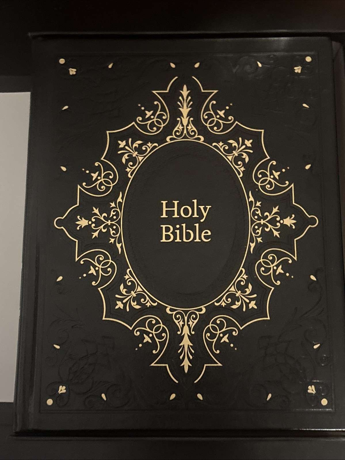 KJV Family Bible, Black Ornate, Red Letter Edition, Comfort Print Nelson