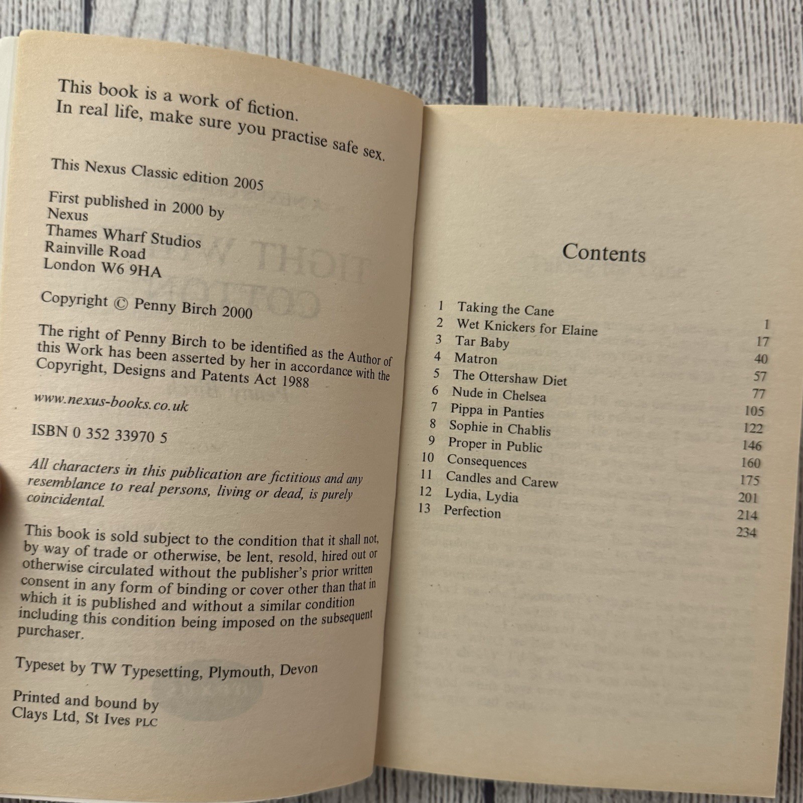 Tight White Cotton Penny Birch Nexus Classic Vintage Erotic Smut Adult Paperback