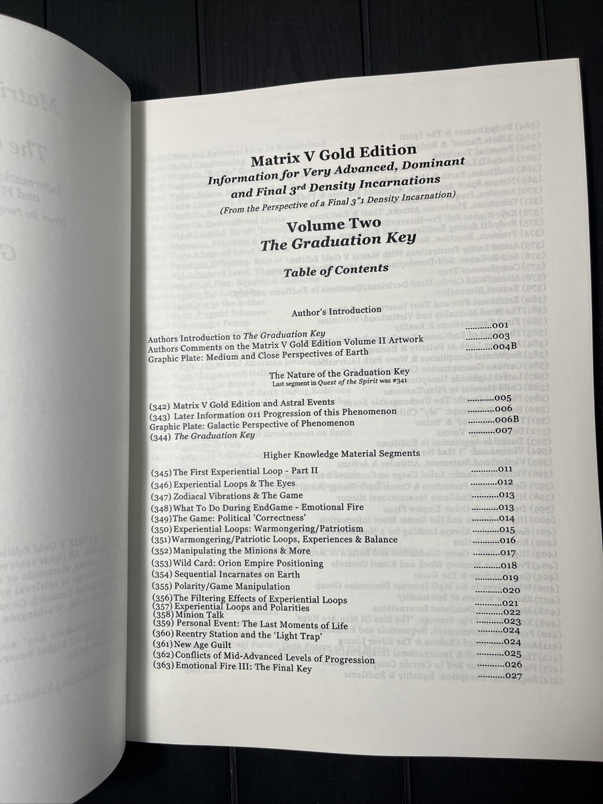 MATRIX V 5,Volume 2, The Graduation Key,by Valdamar Valerian,UFO,Alien,REPRINT