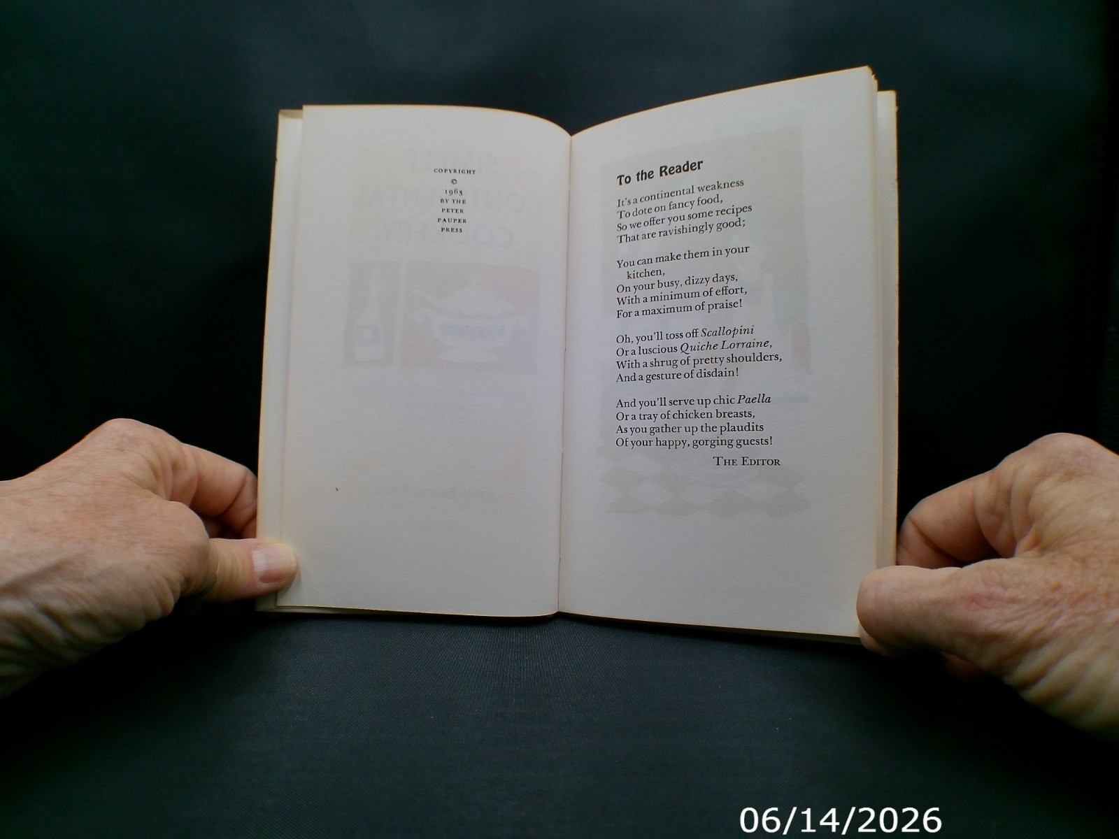 Simple Continental Cookery, A Peter Pauper Press Book