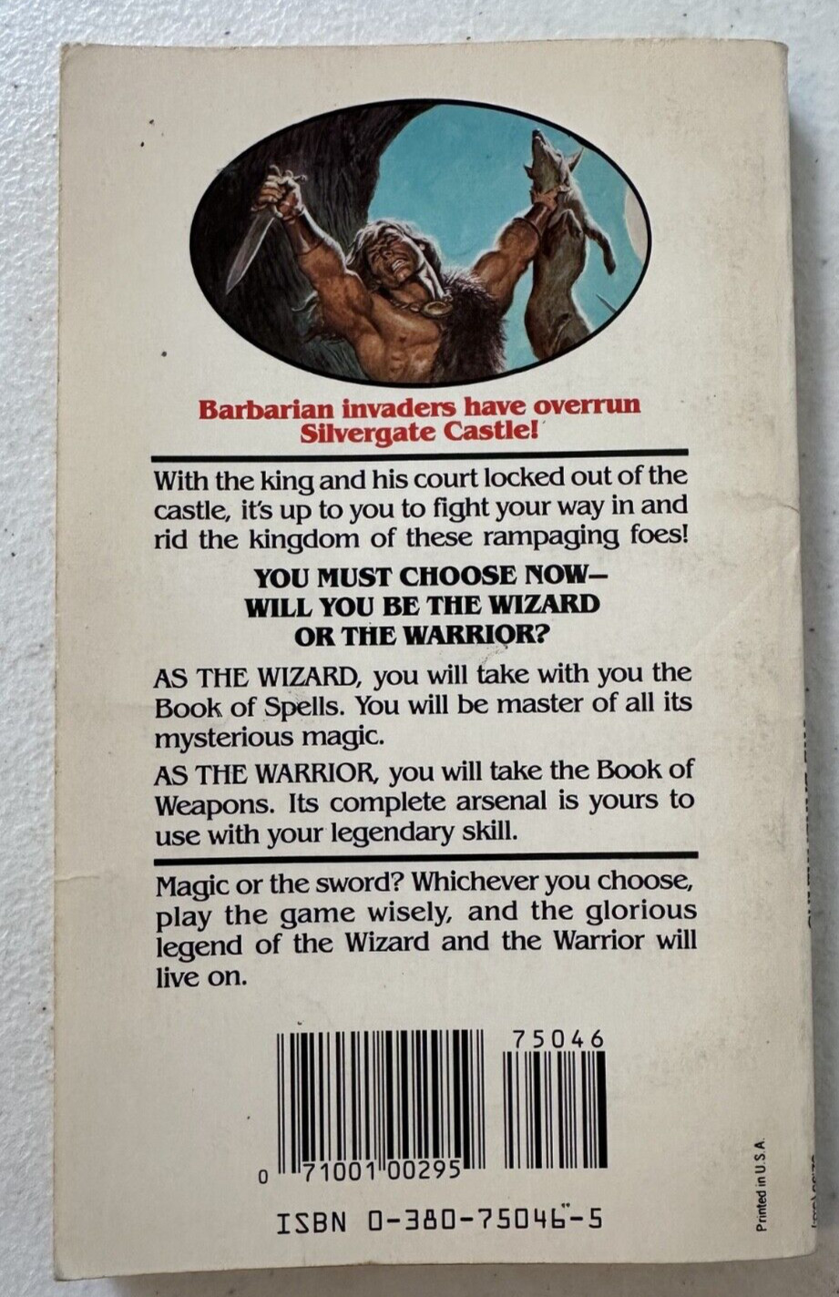 Wizards Warriors & You 1st ed PB 1986 Avon 17 choose adventure Barbarians Stine