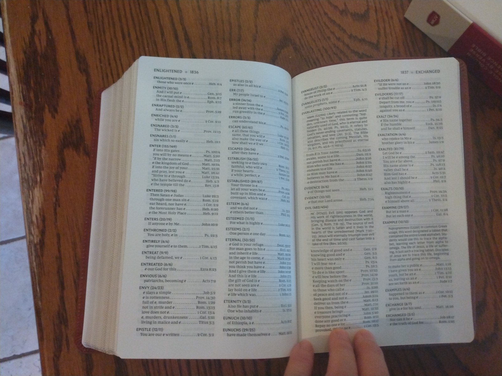NKJV, Single-Column Reference Bible ~Retail 129.99~ Brown Genuine Leather
