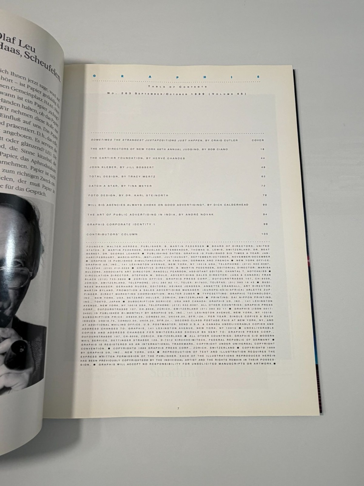 Graphis No. 263 September/October 1989 Volume 45 Various Contributors 1989 PB