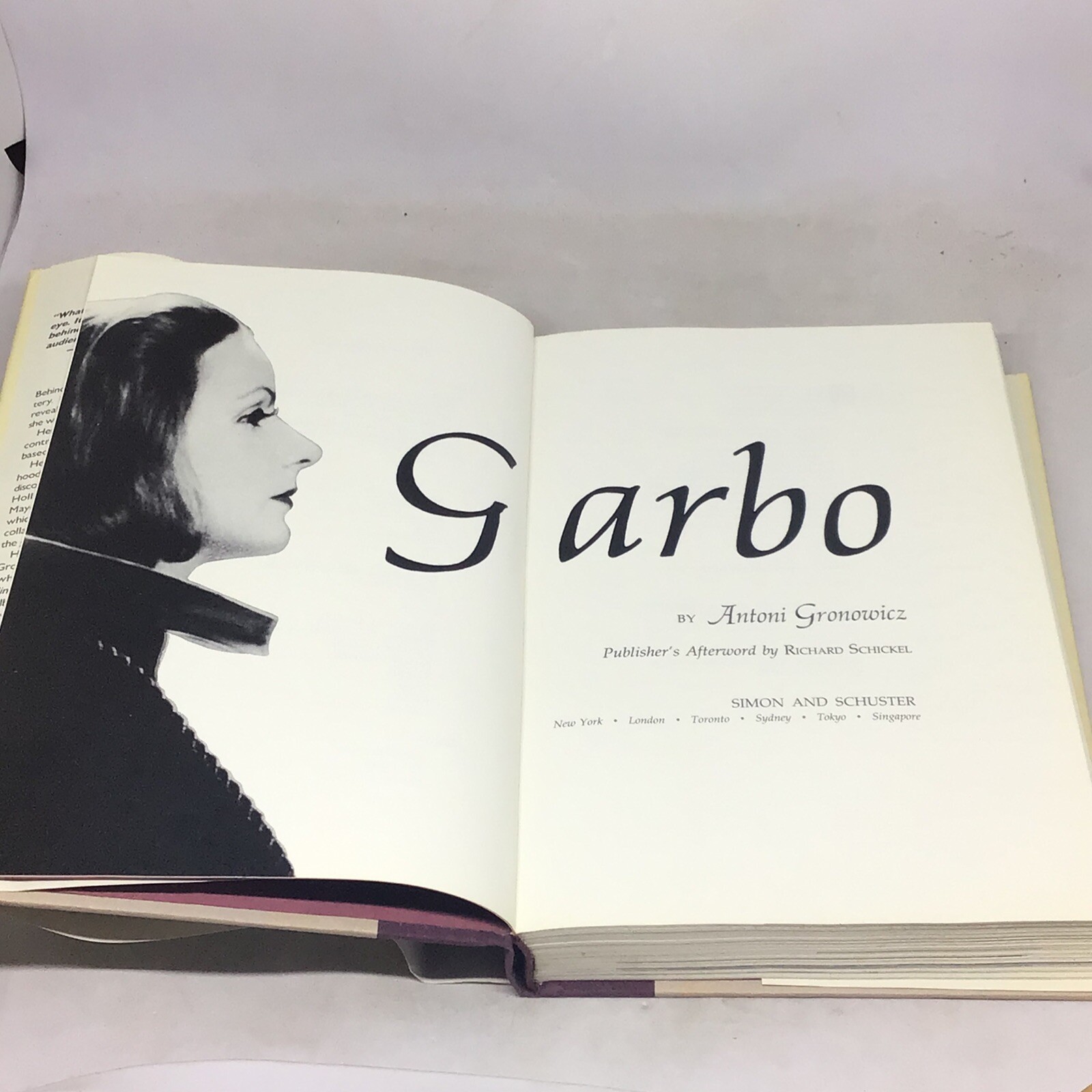 1990 Garbo: Her Story by Antoni Gronowicz Hardcover W/ Dust Jacket 1st Edition
