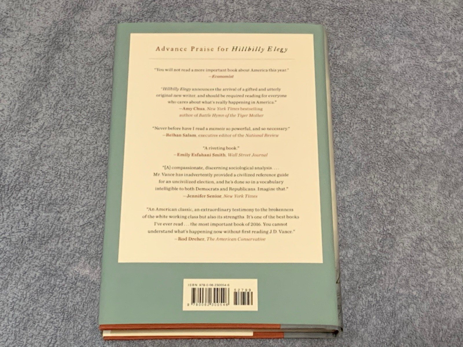 Hillbilly Elegy J.D. Vance Hardcover Book 1st First Edition 21st Printing?