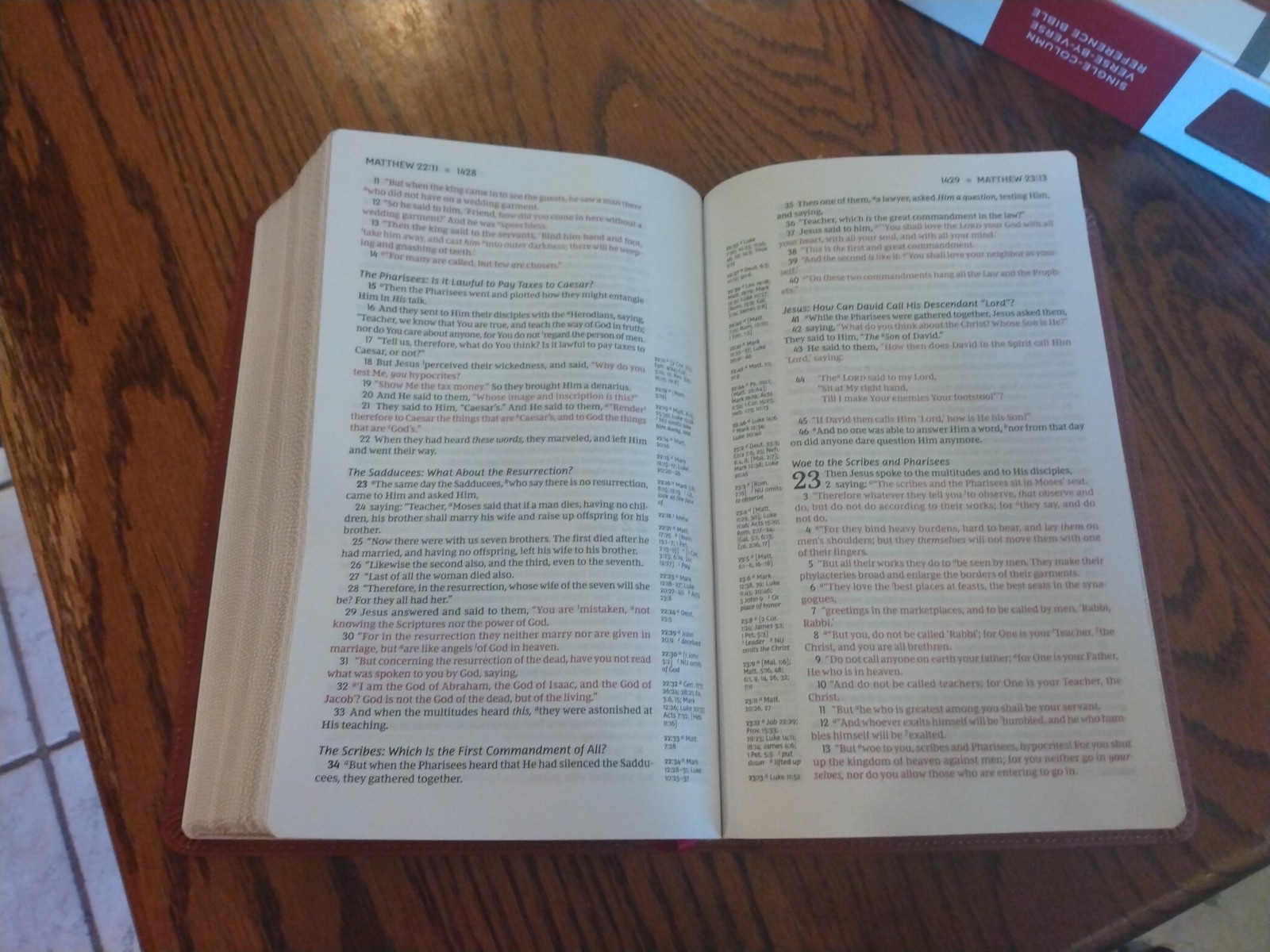 NKJV, Single-Column Reference Bible ~Retail 129.99~ Brown Genuine Leather