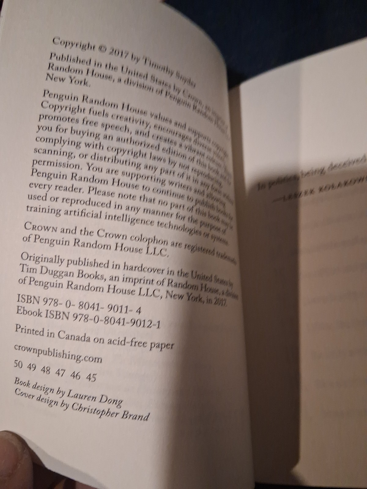 On Tyranny: Twenty Lessons from the Twentieth Century by Snyder, Timothy