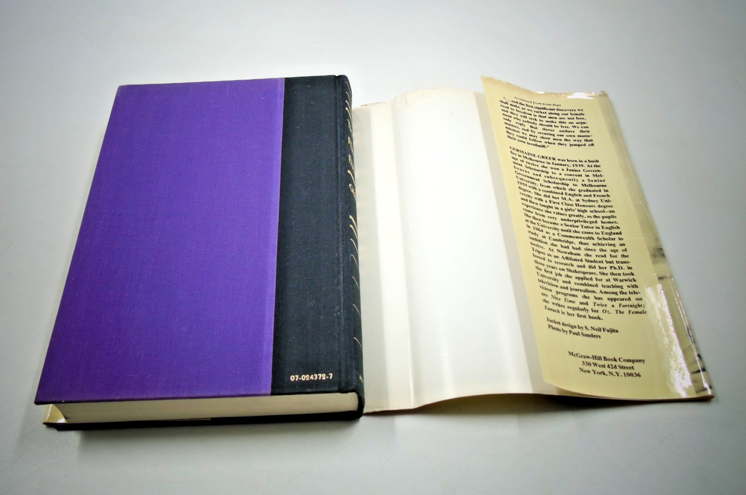 The Female Eunuch Book by Germaine Greer FIRST EDITION 1971 Hardcover, Vintage