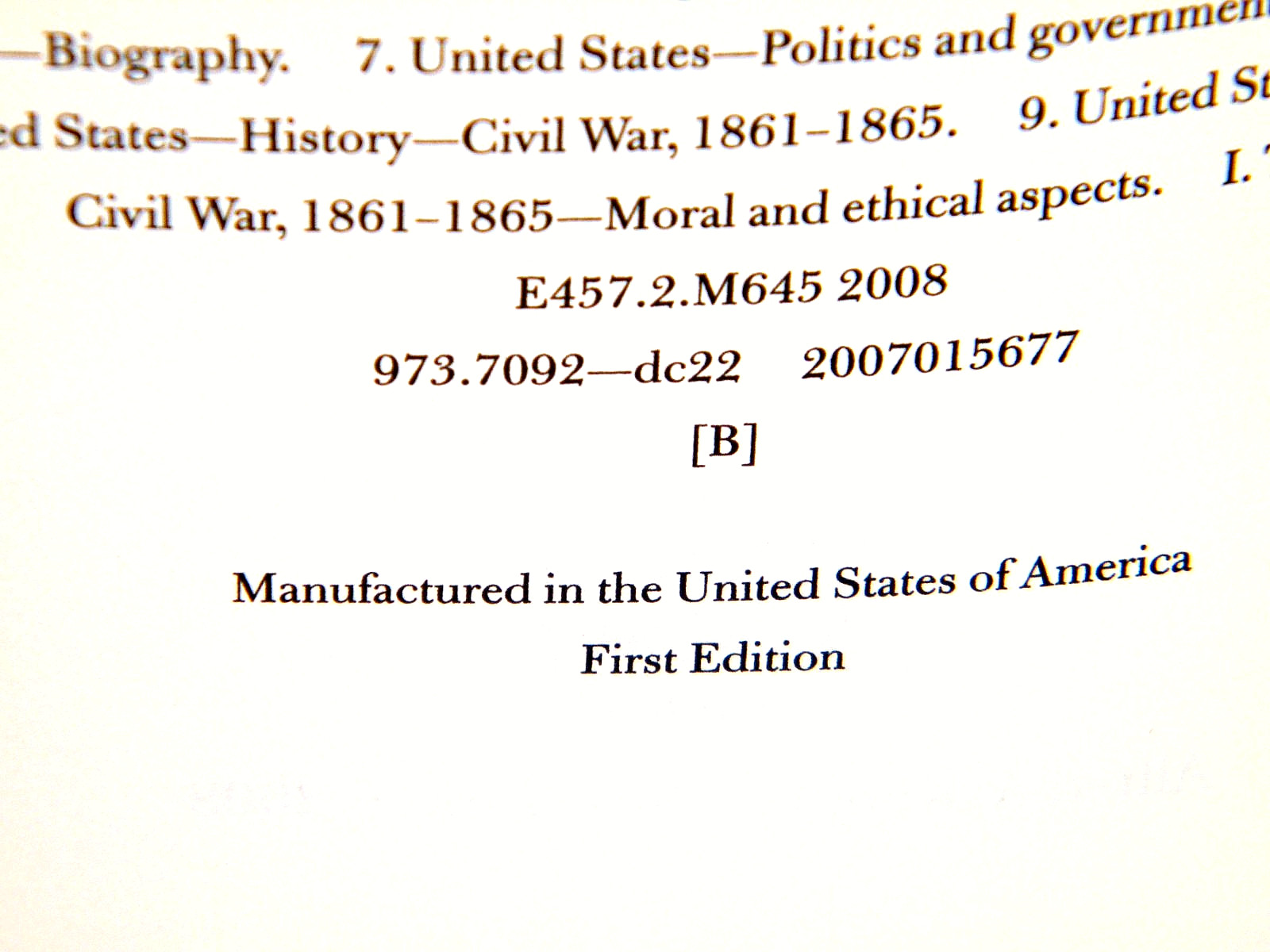 President Lincoln: The Duty Of A Statesman William Lee Miller 2008 ‘FLAT SIGNED