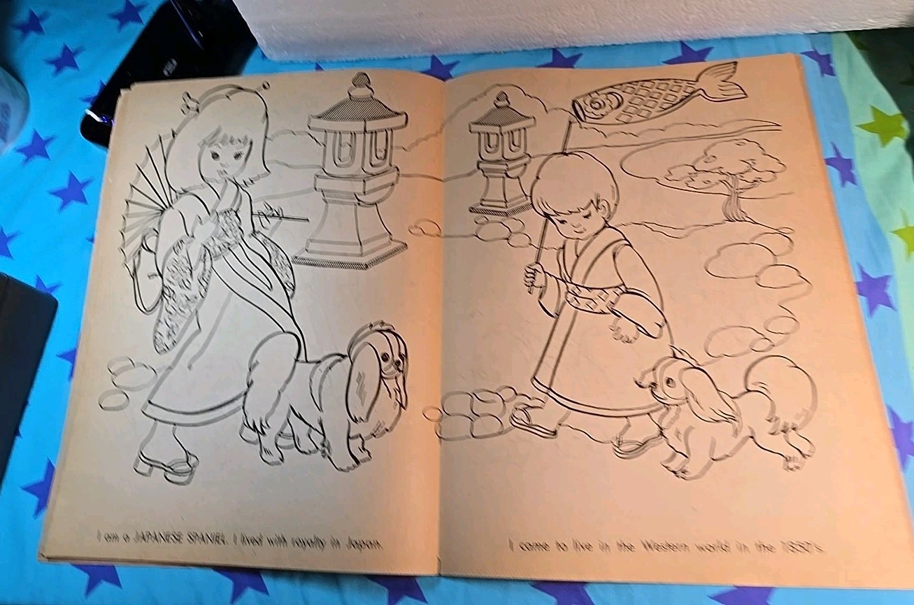 Vintage 1975 Giant Coloring Book “I LOVE DOGS” 11X14.5