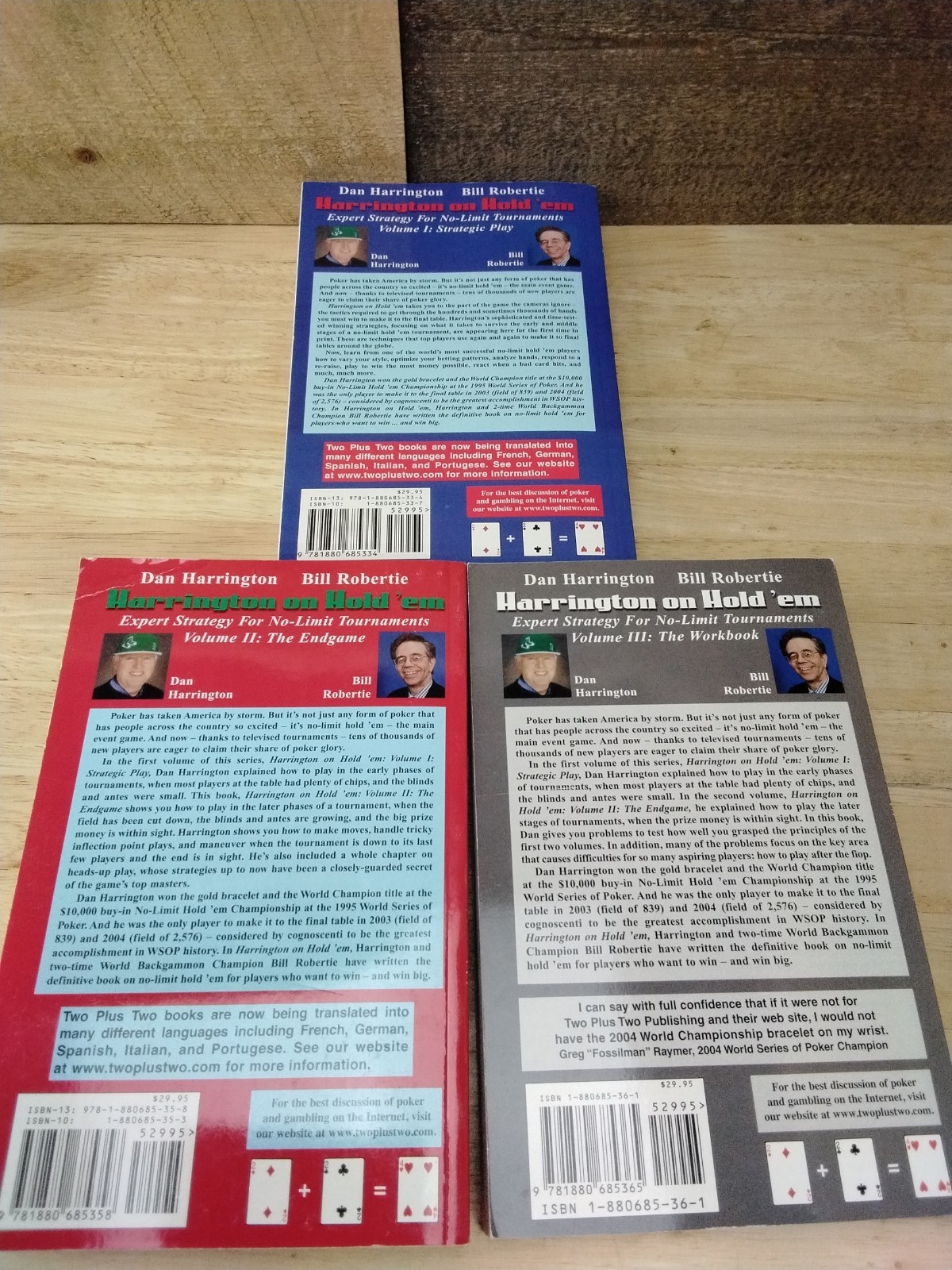 Dan Harrington On Hold Em Vols 1-3 Set Lot
