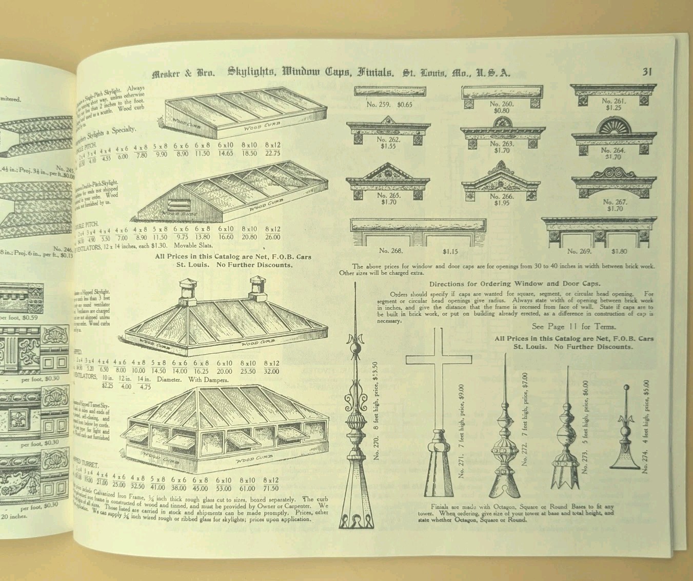 Barn Find Reprint of Early 1900’s Mesker & Bro. Catalog House Fronts Iron Jails