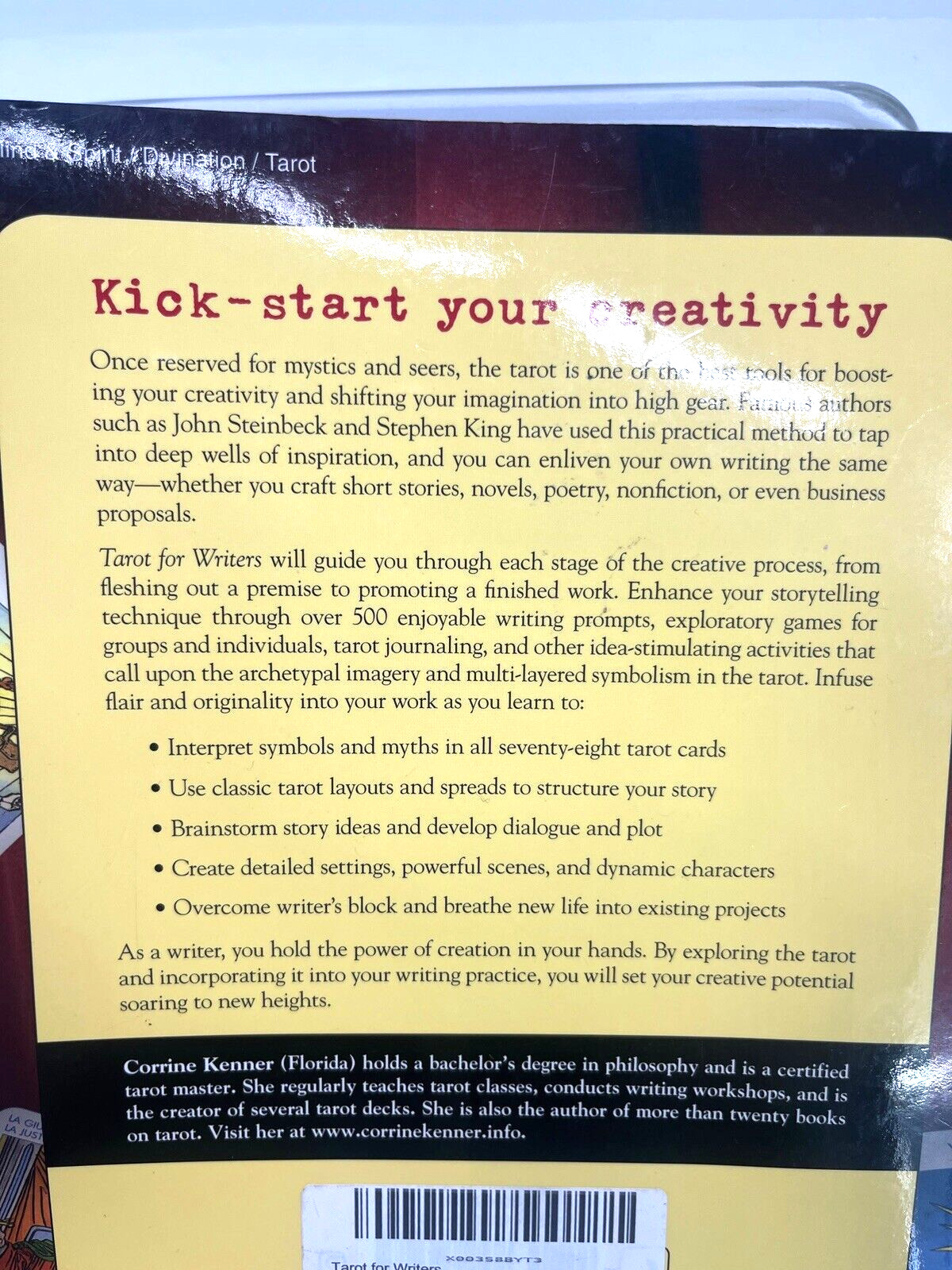 Tarot for Writers by Corrine Kenner Creative Games Writing Prompts Brainstorm