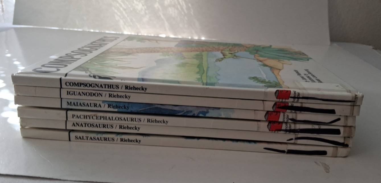 Lot of 6 Dinosaur Hardcover Books 1991 Janet Riehecky The Child’s World Series
