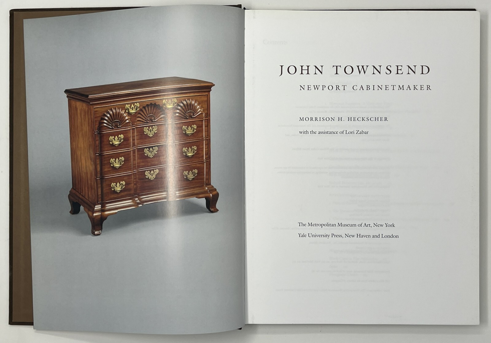 John Townsend: Newport Cabinetmaker by Morrison Heckscher – 2005 HC/DJ – The Met