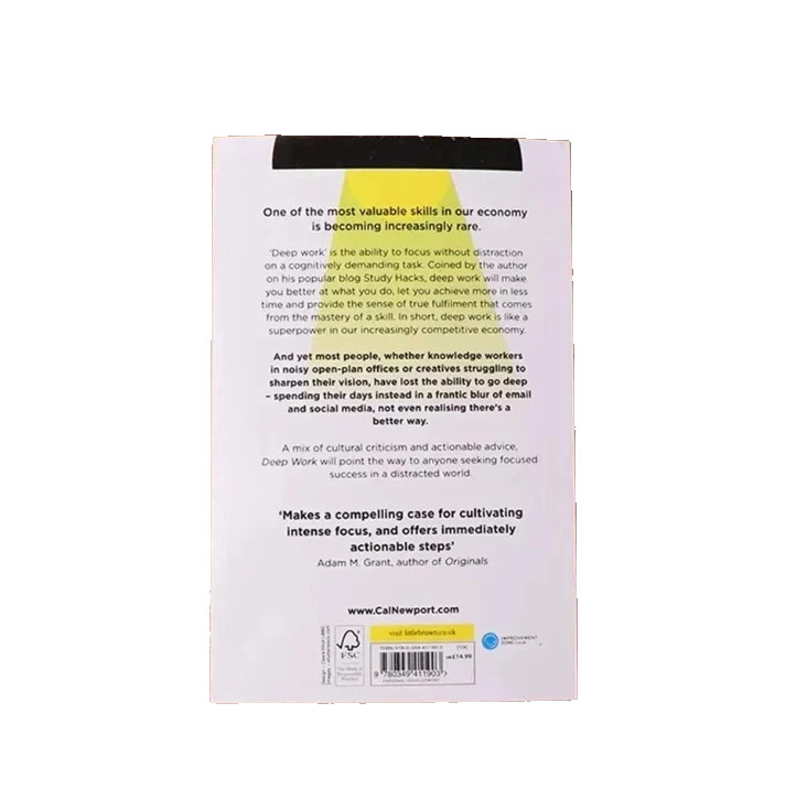 Deep Work English Book By Cal Newport Rules for Focused Success In A Distracted