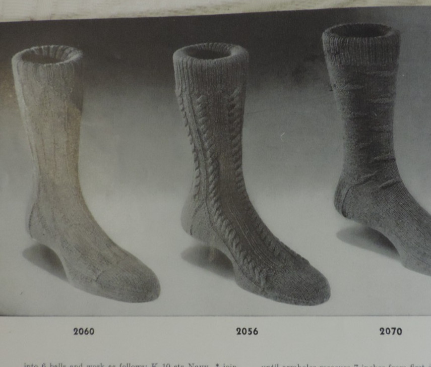 2 Knitting Socks Magazines #20/#340 Women/Men/Child Slippers/Sweater 1950s