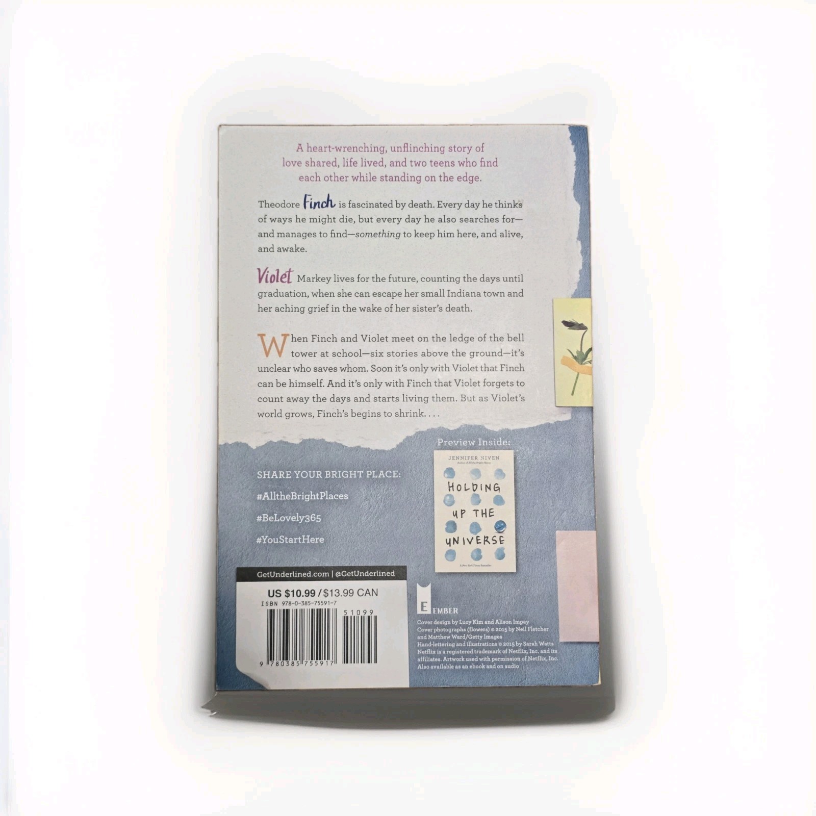 All the Bright Places Jennifer Niven Paperback Netflix Tie-In YA Romance