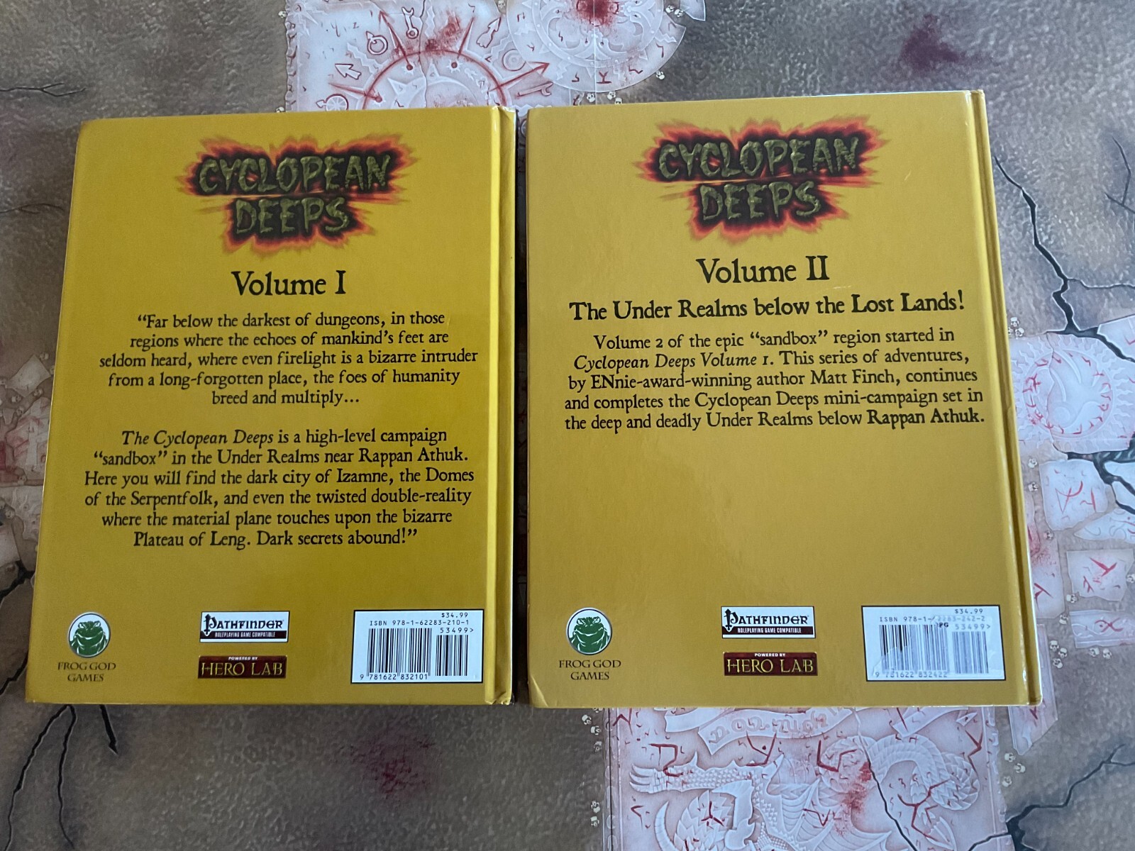 CYCLOPEAN DEEPS Volume I, II by Matthew J. Finch Pathfinder RPG FGG OSR HC