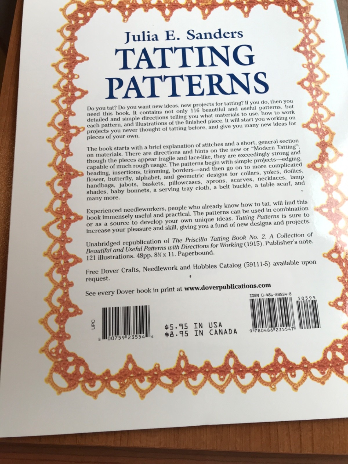 Tatting Patterns Paperback Julia E. Sanders