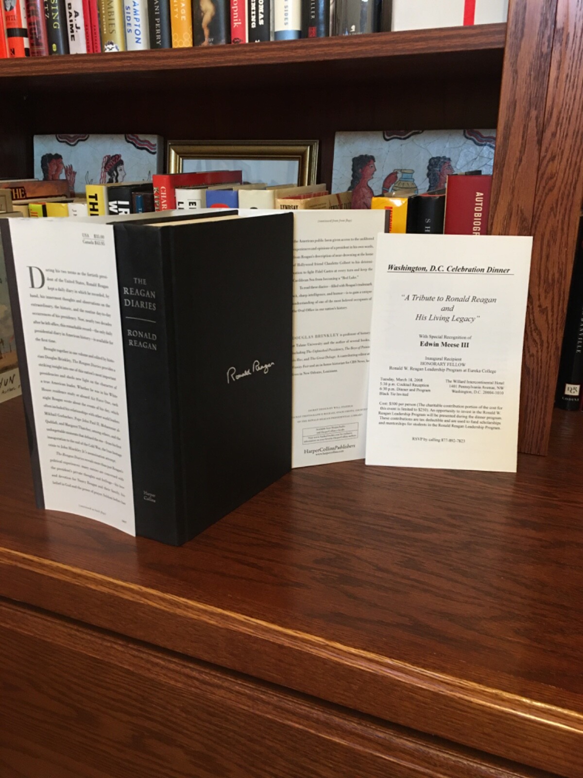 The Reagan Diaries. Douglas Brinkley. Signed 1st HC Ptg Eureka College Event