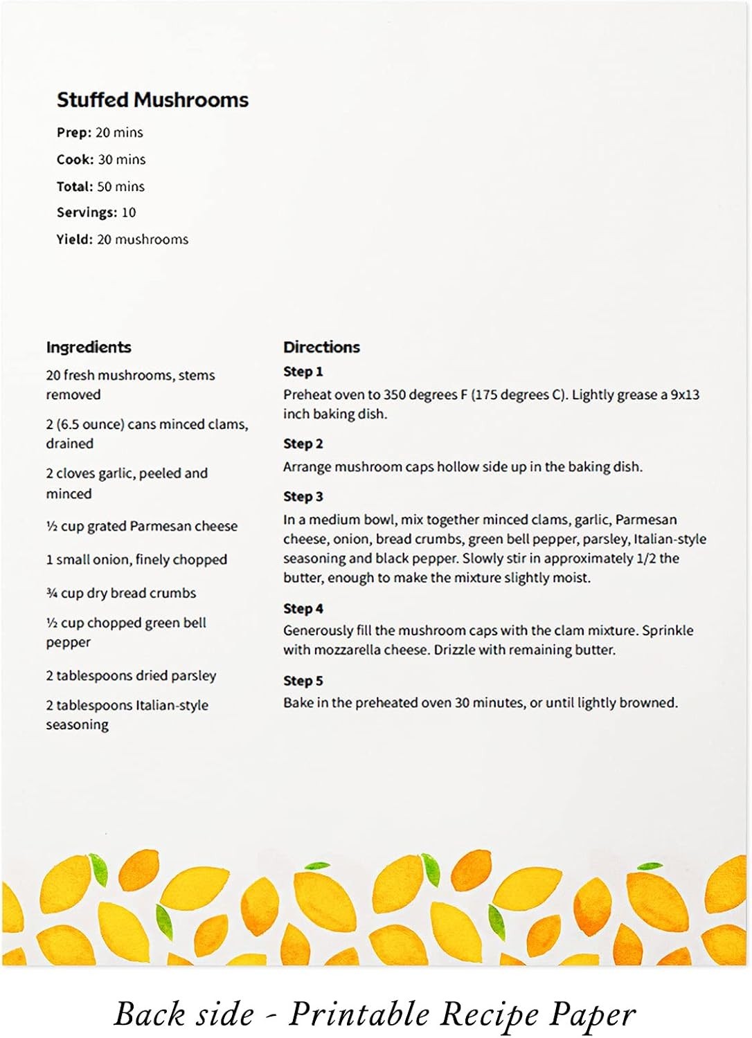 Timeless 8.5″ x 11″ Recipe Binder with Spill-Proof Sleeves for Keepsake Recipes