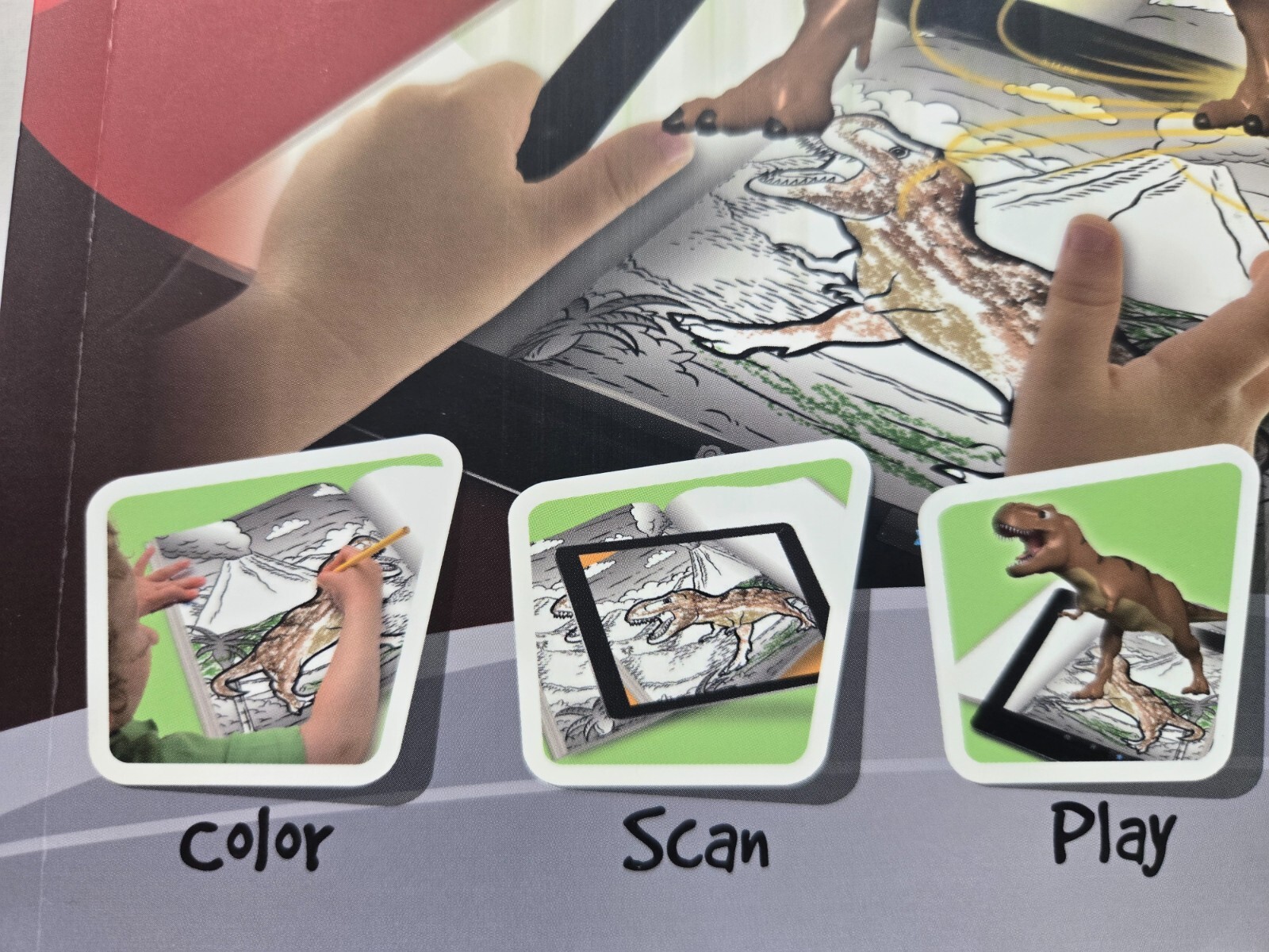 Dinosaur World AR Interactive 4D Coloring Book Augmented Reality Pukka 8421-FUN