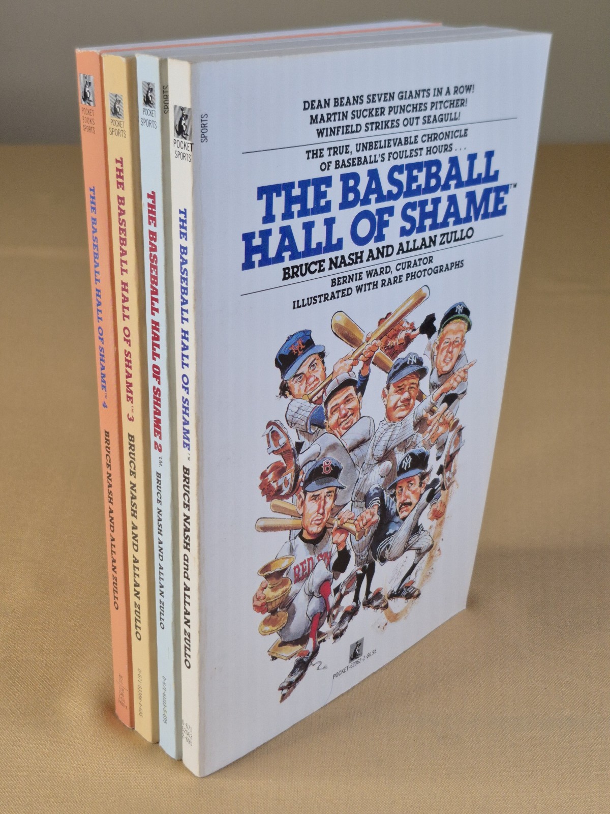 4 Books – NO CREASES – The Baseball Hall of Shame 1, 2, 3, 4 Pocket Books Trade