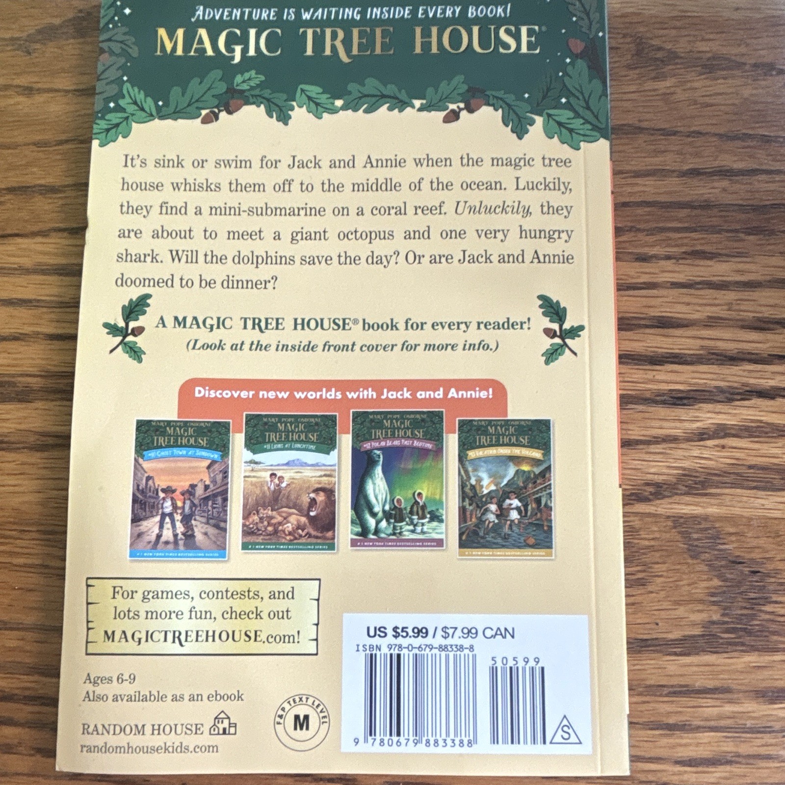 Magic Tree House #9 Dolphins at Daybreak Mary Po Osborne PB 1997 Illus