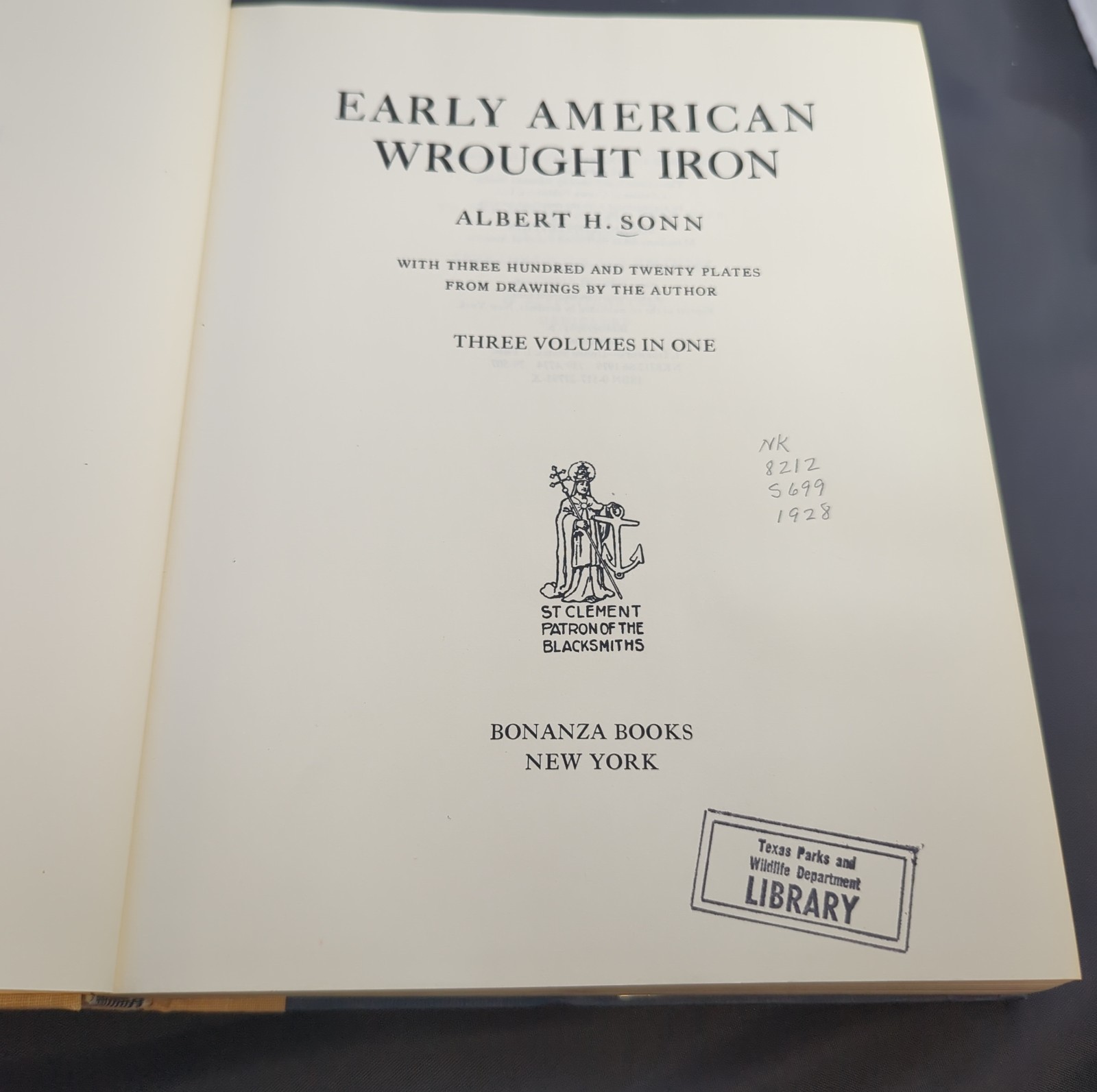1979 EARLY AMERICAN WROUGHT IRON by Albert Sonn HCDJ, Antique 3 VOLUMES IN 1