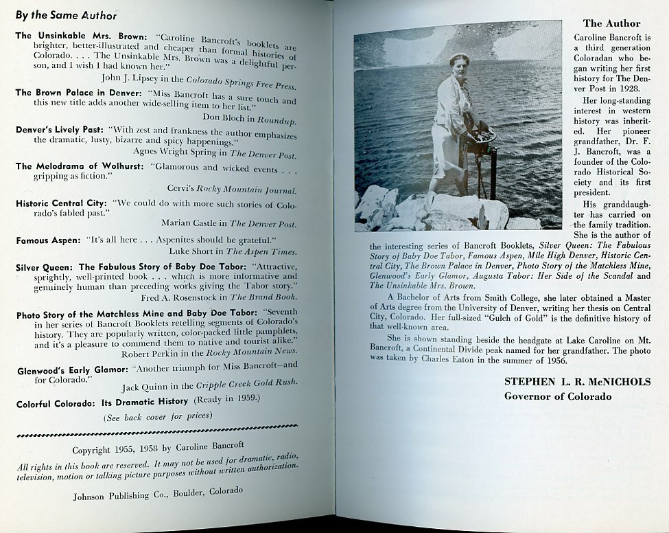 Colorado History, Augusta Tabor, Her Side of the Scandal, by; Bancroft, 1958 Bkl