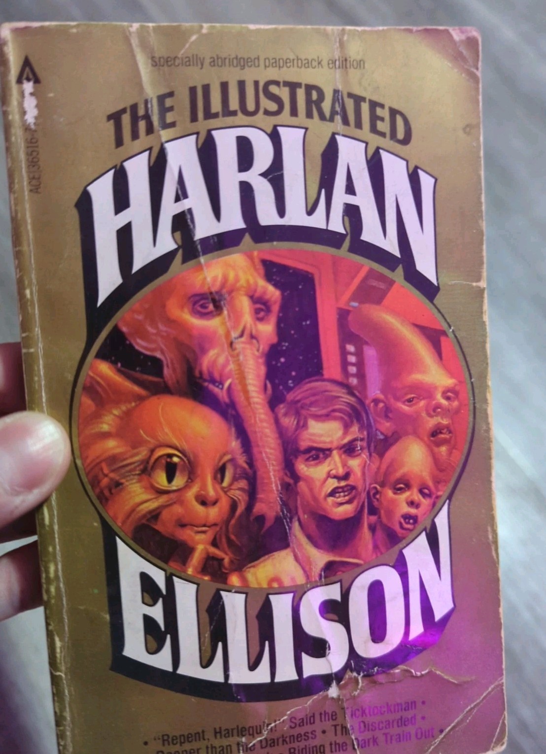 Vintage Sci-fi 7 book lot. Harlan Ellison, Ray Bradbury, Walter M. Miller, Jr.