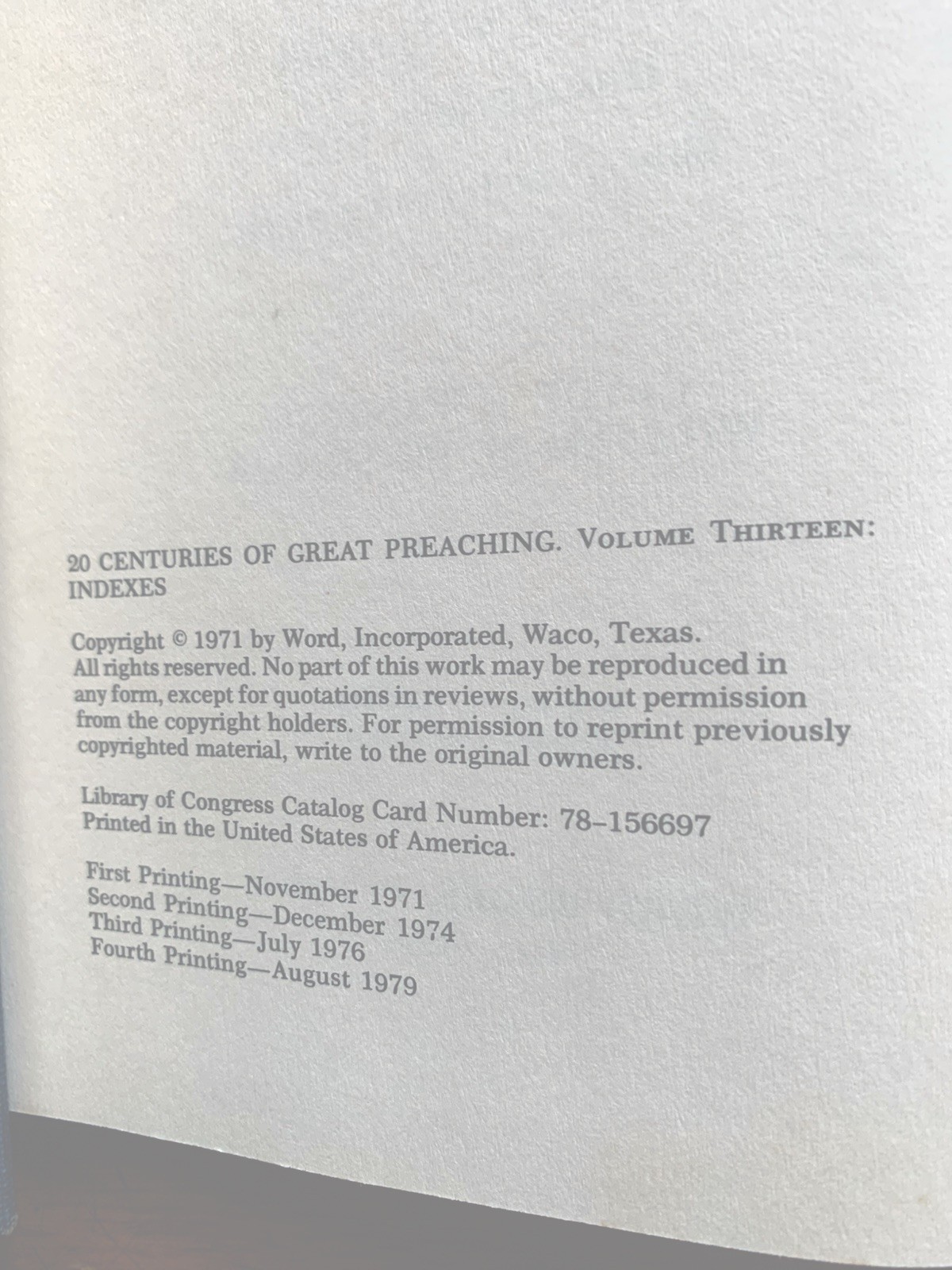 20 CENTURIES OF GREAT PREACHING” |COMPLETE 13 VOL SET, 1979 BLUE HARDBACK